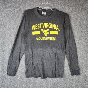 West Virginia Shirt Mens M Gray NCAA Football Waffle Thermal Pro-Ad Sports EUC